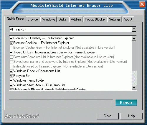 AbsoluteShield Internet Eraser Lite