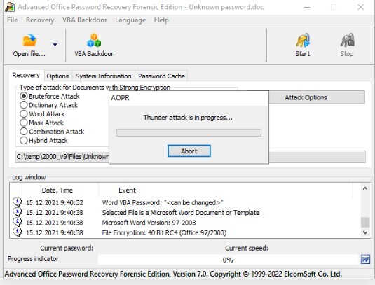 Advanced Office Password Recovery