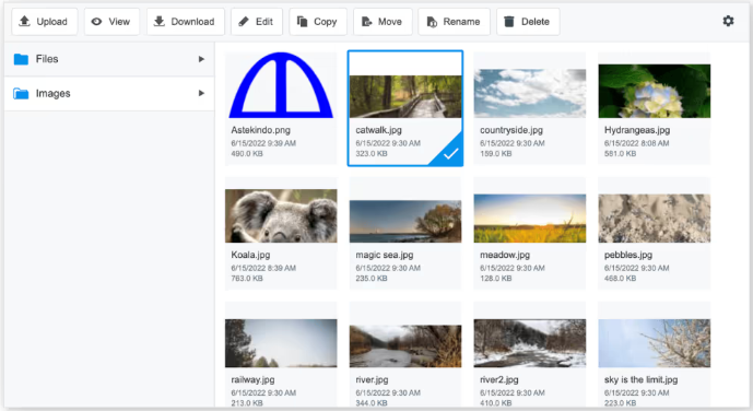 CKFinderスクリーンショット