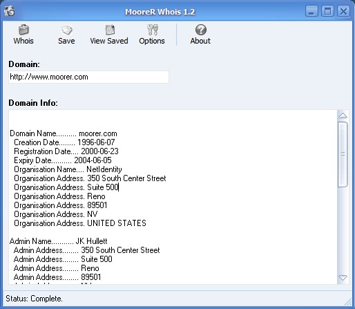 MooreR Whois