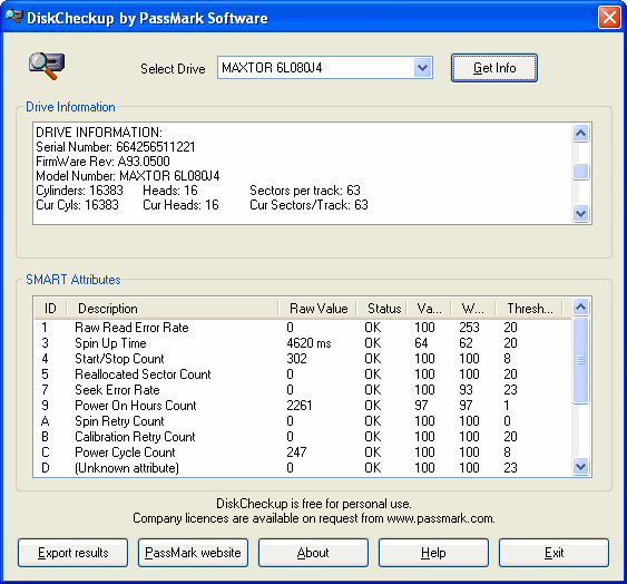PassMark DiskCheckup