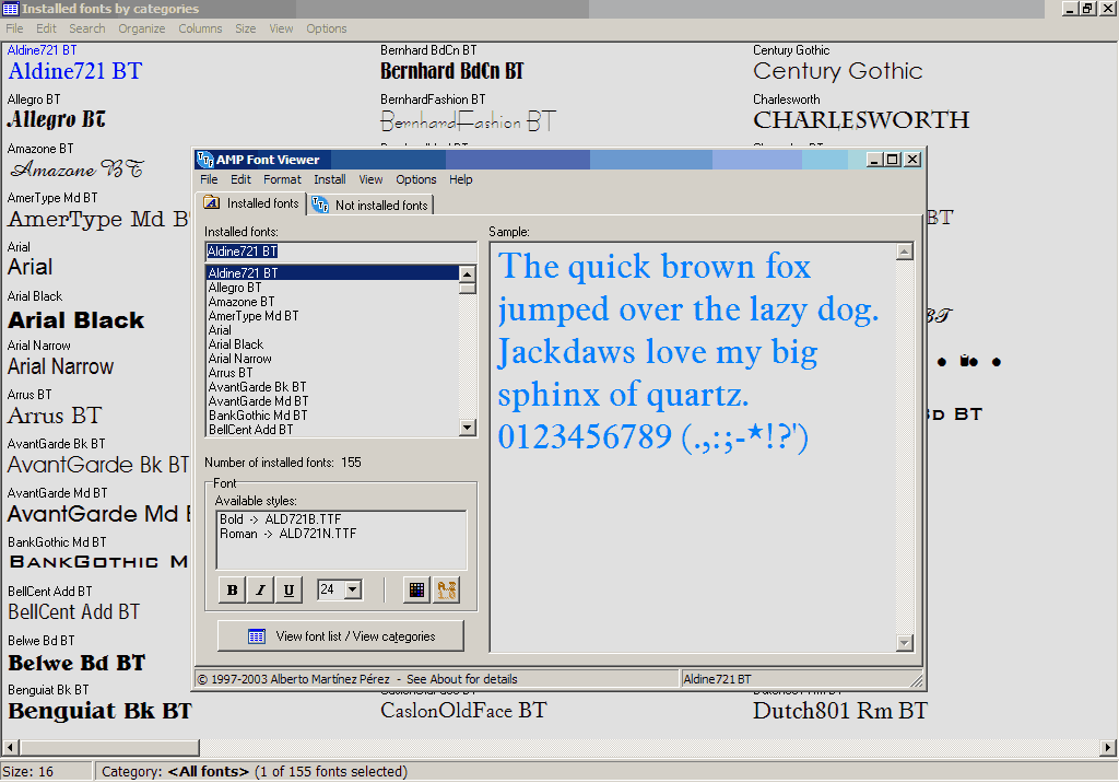 AMP Font Viewer