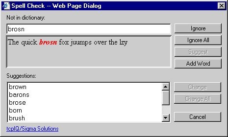 Web Browser Spell Check