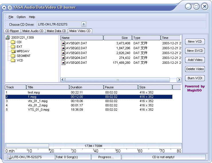 YASA Audio/Data/Video CD Burner