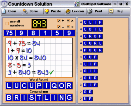 Countdown Solution