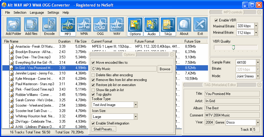 Alt WAV MP3 WMA OGG Converter