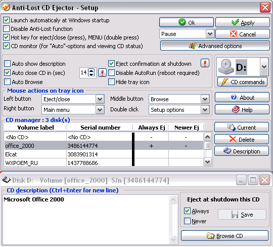 Anti-lost CD Ejector PRO