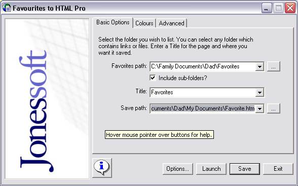 Favorites to HTML Pro