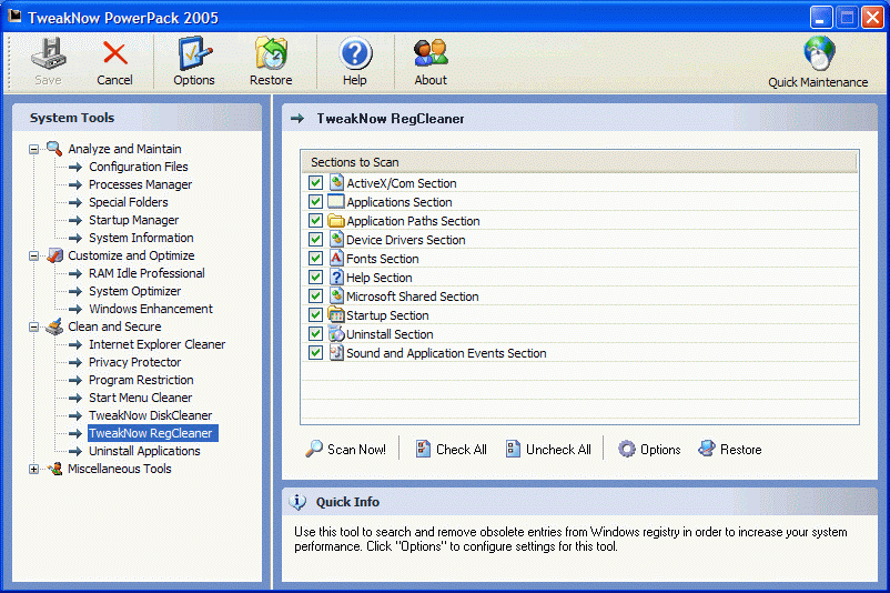 TweakNow PowerPack 2006 for Windows XP (Single-User License)