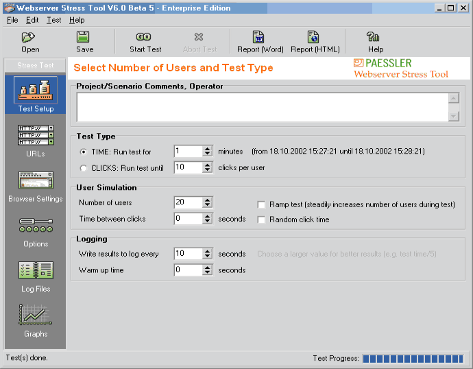 Webserver Stress Tool - Enterprise Edition Single User included 12 Months Maintenance