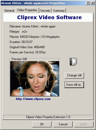 Cliprex Video Properties