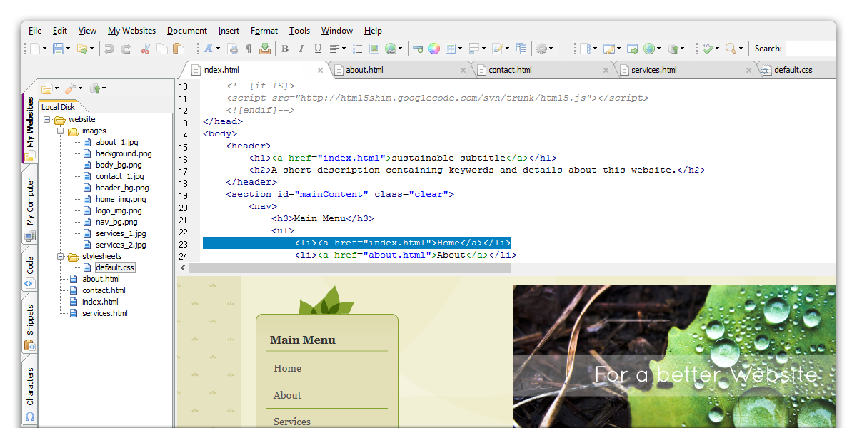 CoffeeCup The HTML Editor