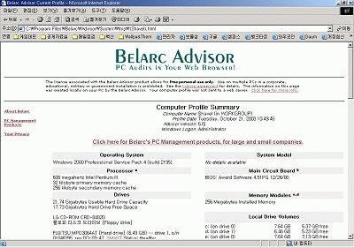 Belarc Advisor