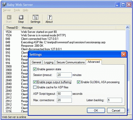 Baby ASP Web Server