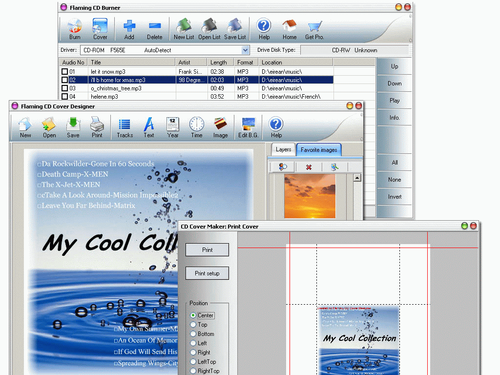 Flaming CD Burner/Cover Designer