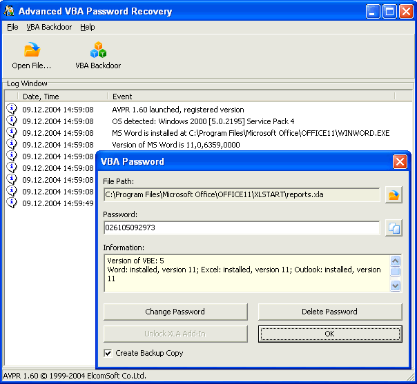 Advanced VBA Password Recovery