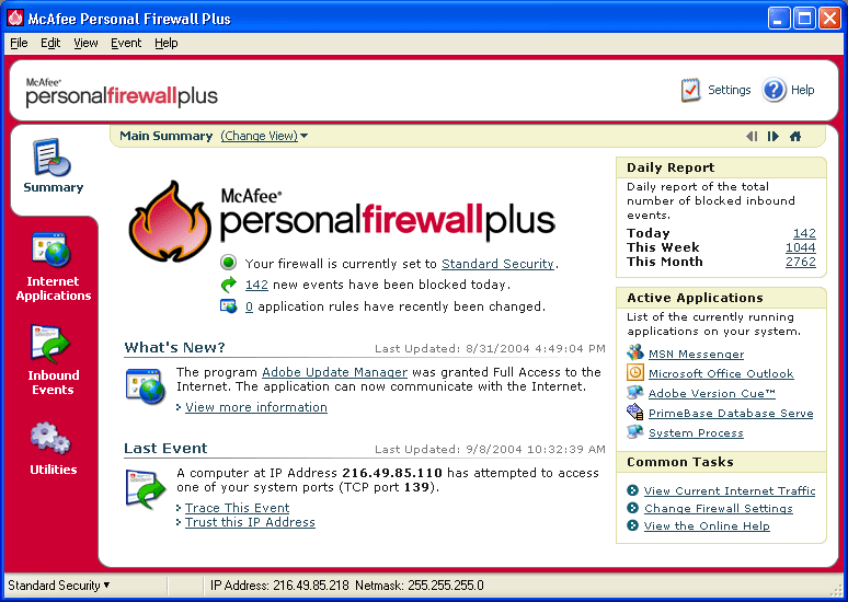 McAfee Personal Firewall Plus