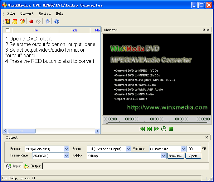 WinXMedia DVD MPEG/AVI/Audio Converter