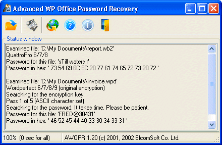 Advanced WordPerfect Office Password Recovery