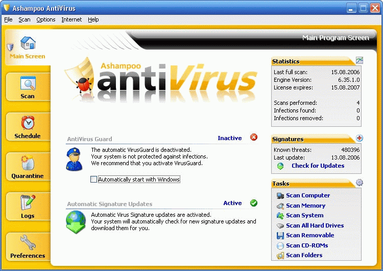 Ashampoo AntiVirus (incl. 1 year signature updates)