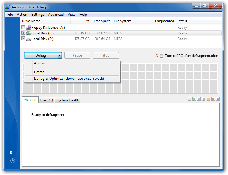 Auslogics Disk Defrag Free