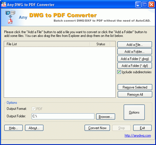 Any DWG to PDF Converter (Standard Version)