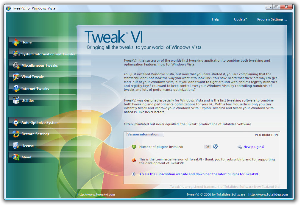 TweakVI ultimate 12 month subscription Single license