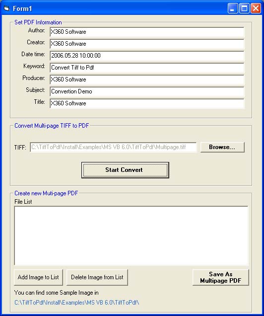 X360 Tiff to Pdf Image ActiveX Control - Site Wide License