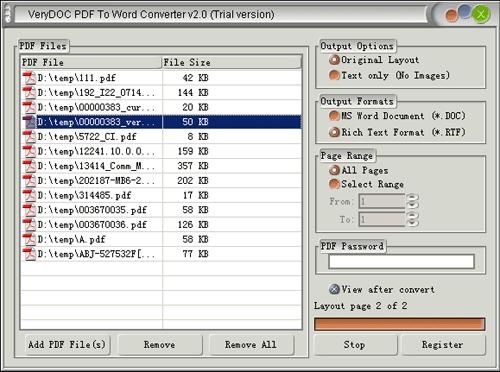 VeryDOC PDF To Word Converter