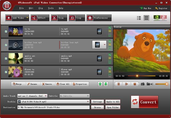 4Videosoft iPad 動画変換