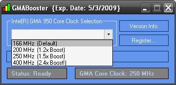 GMABooster (for Windows, Intel GMA950)