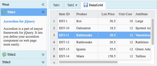 jQuery EasyUI (Commercial License)