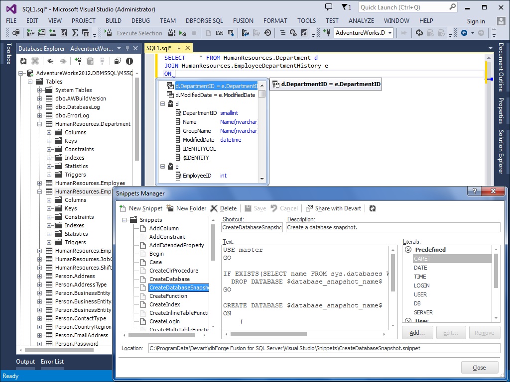 dbForge Fusion for SQL Server Standard License