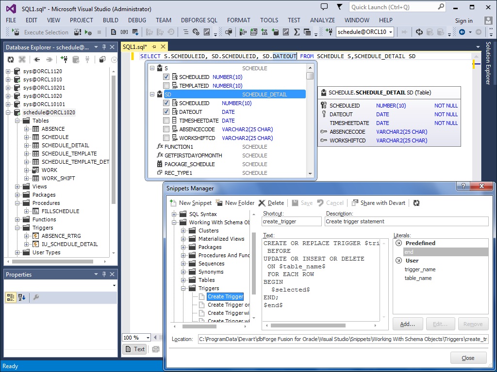 dbForge Fusion for Oracle Standard License