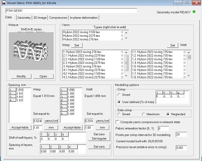 WiseTex (including LamTex, WeftKnit and FETex modules)