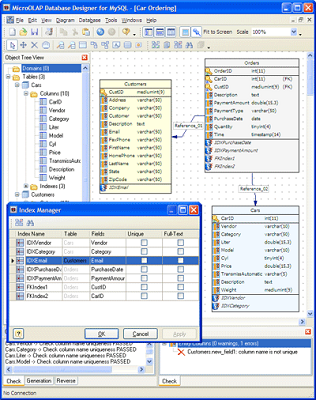 Microolap Database Designer for MySQL single user with one year update subscription